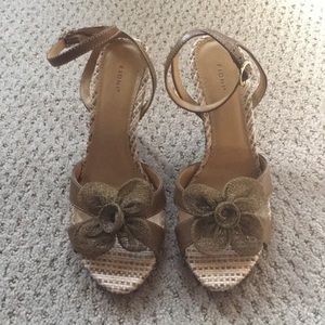 Cute neutral wedge sandals
